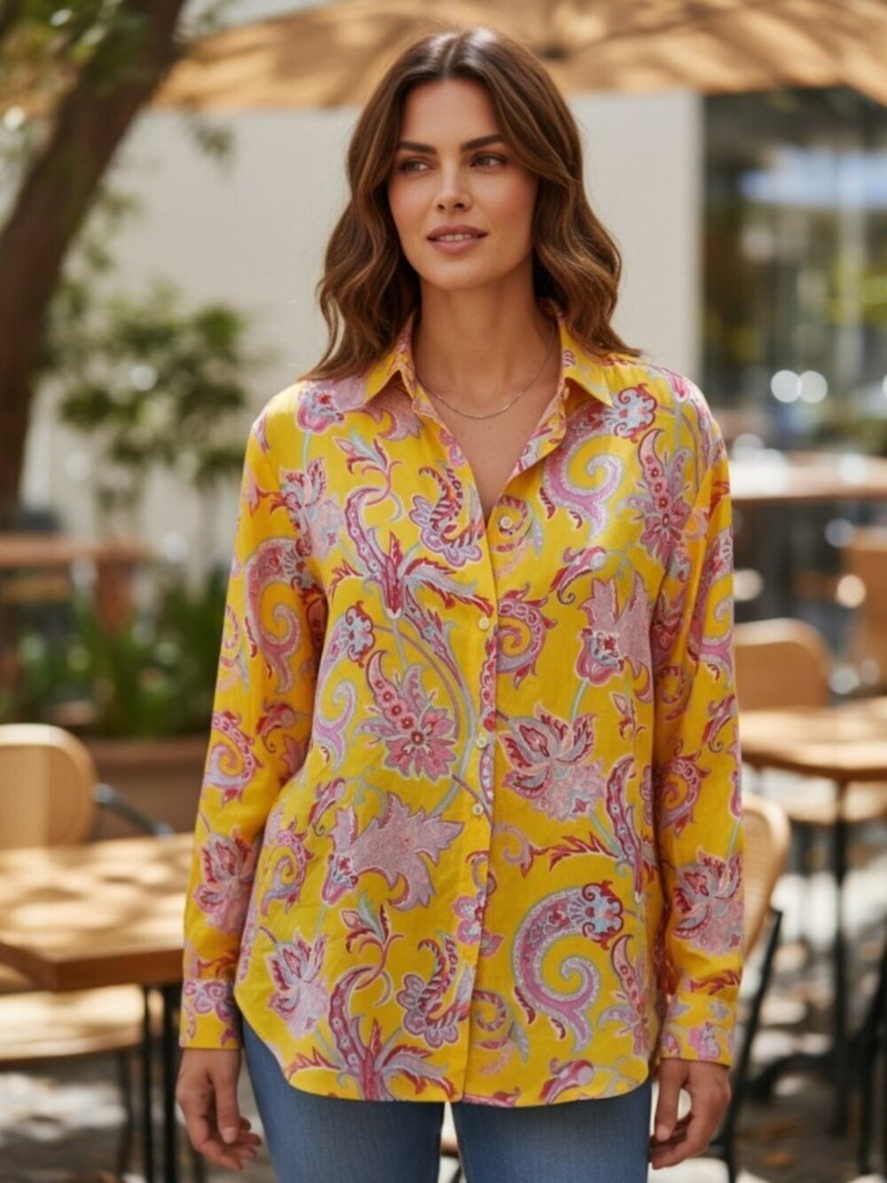 Ralph Lauren Blouse 4 Womens Multicolor Basic Lightweight Button Business Floral